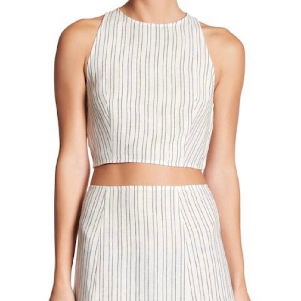NWT Theory Crop Top Nikayla Linen XS P